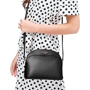 kate spade Black Saffiano Dome Crossbody